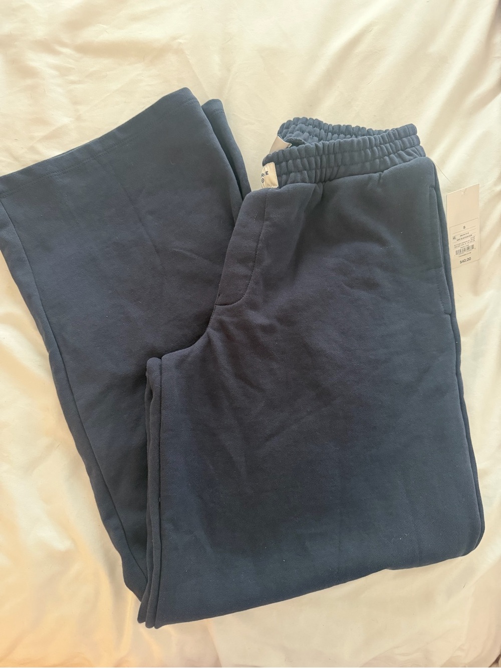 NWT PARKE x Navy Blue Fleece Jogger Pants size small